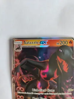 NM Pokemon TCG Card Salazzle GX SM63 Half Art Black Star Promo OFF CENTRE Miscut - Image 3