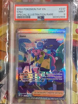2024 POKEMON PAF EN-PALDEAN FATES SPECIAL ILLUSTRATION RARE #237 IONO PSA 9 - Image 1
