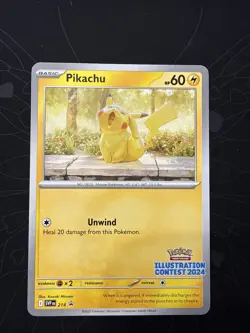 2025 BLACK STAR ILLUSTRATION CONTEST PIKACHU 2024 RARE #214 - Image 1
