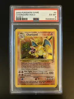 Pokemon Charizard Holo Base Set 2 2000 PSA 6 #4/130 - Image 1