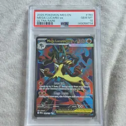 Pokemon Mega Lucario EX 160/132 Me01 Ultra Rare Holo 2025 PSA 10 - Image 1