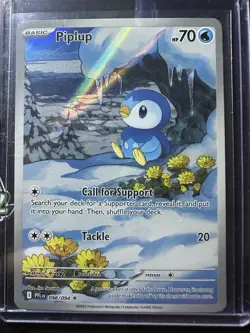 Piplup Illustration Rare 098/094, Phantasmal Flames, Full Art Holo, Pokemon TCG - Image 1
