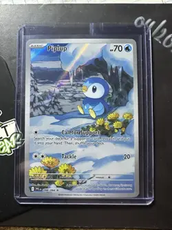 Piplup Illustration Rare 098/094, Phantasmal Flames, Full Art Holo, Pokemon TCG - Image 3