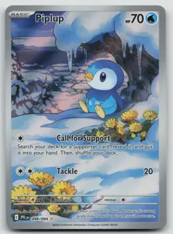 Pokemon TCG Piplup Illustration Rare 098/094 Near Mint Phantasmal Flames - Image 1