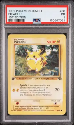 1999 POKEMON JUNGLE 1ST EDITION #60 PIKACHU PSA 1 - Image 1