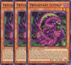 Yugioh - Predaplant Flytrap x 3 - 1st Edition Rare LP - Free Holographic Card - Image 1