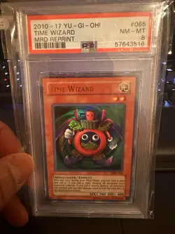 Yu-Gi-Oh! TCG Time Wizard Metal Raiders MRD-E065 Unlimited Ultra Rare PSA 8 - Image 1