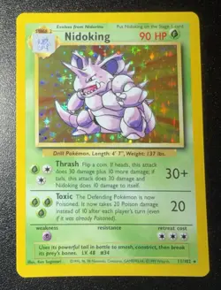 Pokemon TCG Nidoking Base Set Holo Unlimited Rare Card 11/102 LP Condition - Image 1