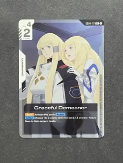 Bandai Gundam Card Game Graceful Demeanor G004-117 Command English Cost 2 - Image 1