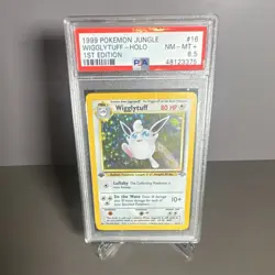 Pokemon Wigglytuff Jungle 16/64 1st Edition Holo 1999 PSA 8.5 English Card - Image 1