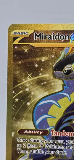 Miraidon ex 253/198 Scarlet & Violet Gold Full Art Holo Rare Pokemon Card NM - Image 2