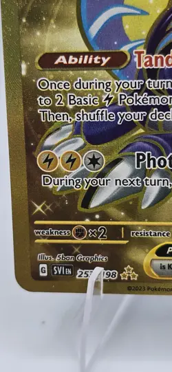 Miraidon ex 253/198 Scarlet & Violet Gold Full Art Holo Rare Pokemon Card NM - Image 5