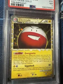 POKEMON CARD ELECTRODE PRIME 93 HG & SS TRIUMPHANT #93 GRADED PSA 7 NM - Image 2