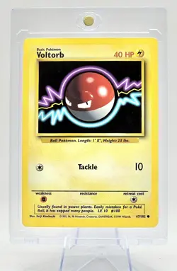 Pokemon TCG Voltorb Base Set, Shadowless Common Card 67/102 WOTC - Image 1