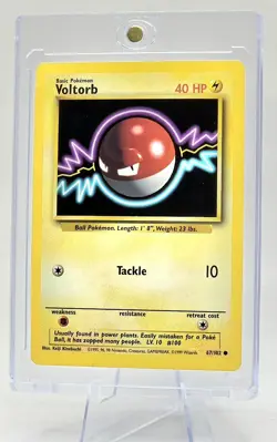Pokemon TCG Voltorb Base Set, Shadowless Common Card 67/102 WOTC - Image 2