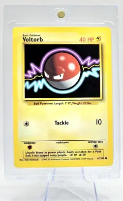 Pokemon TCG Voltorb Base Set, Shadowless Common Card 67/102 WOTC - Image 3