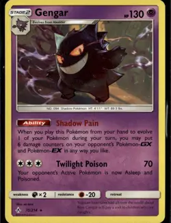 Gengar Rare SM Unbroken Bonds 70/214 Psychic Normal Pokemon Card - Image 1