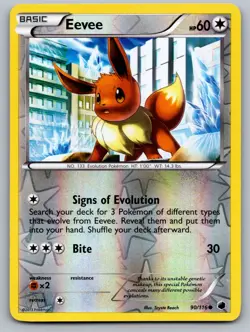 Eevee 90/116 Reverse Holo LP Plasma Freeze 2013 Pokemon Card - Image 1
