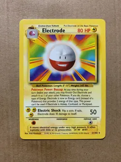Electrode 21/102 Base Set - Rare Pokemon Card - NM/Mint - Image 1