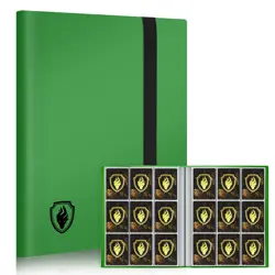 396 Pocket Premium Collector Card Album, Green - 9 Pocket Side Loading Standa... - Image 1