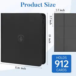 Premium Zip Card Binder 12 Pocket, 912 Pockets Trading Card Binder, PU Zipper... - Image 3