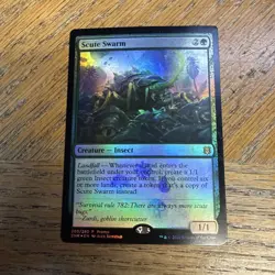 FOIL Scute Swarm PROMO MTG ZNR 203/280 Rare Landfall Insect Commander Tokens - Image 1
