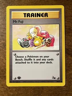 1999 Pokemon TCG Mr. Fuji Fossil Trainer Card 58/62 1st Edition Uncommon NM/M - Image 1