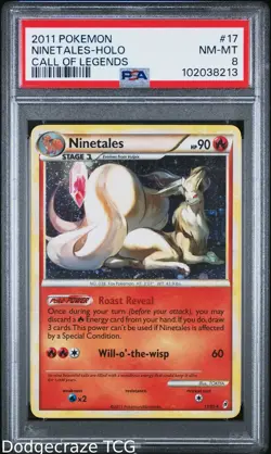 2011 Pokemon Call Of Legends Ninetales Holo 17/95 PSA 8 - Image 1