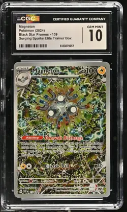 Pokemon TCG CGC GEM MINT 10 Magneton SVP 159 Black Star Promo Surging Sparks - Image 1