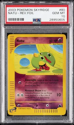 2003 POKEMON SKYRIDGE #80 NATU-REVERSE FOIL PSA 10 - Image 1