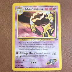 Sabrina's Alakazam Holo Rare Pokemon TCG Card #16/132 Gym Challenge Vintage - Image 1