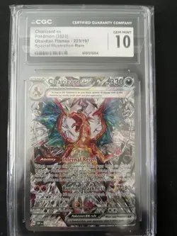 Pokemon Charizard ex 223/197 SV03: Obsidian Flames Holo - CGC 10! - Image 1