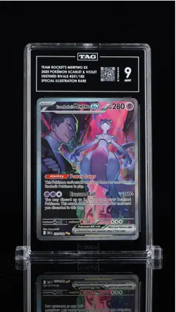 Pokemon TCG Team Rocket's Mewtwo EX #231/182 Destined Rivals TAG 9 Holo - Image 1