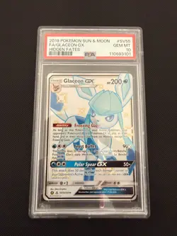 Pokemon Sun & Moon Hidden Fates - PSA 10 Glaceon GX SV55/SV94 - Image 1