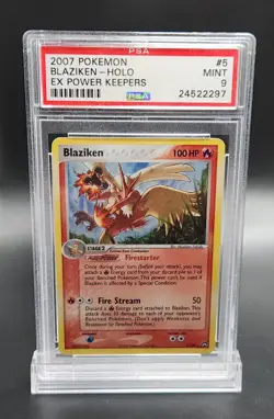 PSA 9 MINT Pokemon Blaziken 5/108 HOLO RARE Ex Power Keepers Fukuda - Image 1