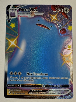 Pokemon Card - Ditto VMAX Shining Fates SV119/SV122 Shiny Holo Rare NEAR MINT - Image 1