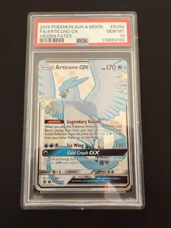 Pokemon Sun & Moon Hidden Fates - PSA 10 Articuno GX SV54/SV94 - Image 1