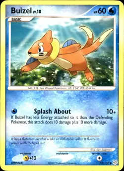 Buizel 72/130 Common - Pokemon Diamond and Pearl 2007 HP - Image 1