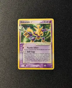 Pokemon EX CRYSTAL GUARDIANS 99/100 Alakazam Gold Star Holo - SWIRL - ENG - DMG - Image 3