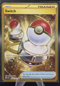 Pokemon Switch Trainer Hyper Rare Gold SV Scarlet & Violet 151 206/165 Holo - Image 1