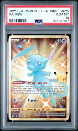 2021 POKEMON CELEBRATIONS #025 FULL ART/MEW PSA 10 - Image 1