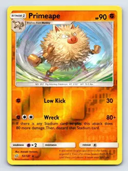 Primeape 72/181 Rare Team Up Pokemon Reverse Holo Near Mint - Image 1