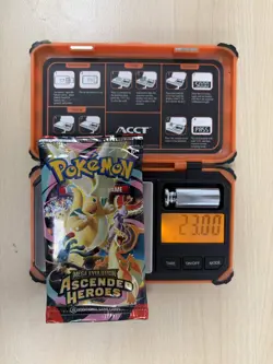 Pokemon Ascended Heroes HEAVY Booster Pack 23.00g Possible GOD PACKU ERROR PACKU - Image 1