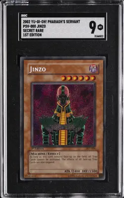 2002 YU-GI-OH! PHARAOH'S SERVANT 1ST EDITION SECRET RARE PSV-000 JINZO SGC 9 - Image 1