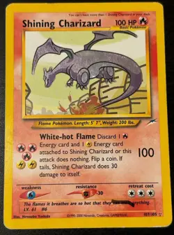 2002 Shining Charizard Neo Destiny Holo Pokemon Card 107/105 #107 English Mp - Image 1