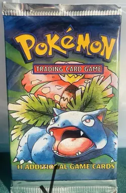 Pokemon Base Set Booster Pack Unlimited Venusuar WOTC TCG Vintage Sealed 1999 - Image 1