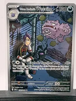 Team Rocket's Weezing 199/182 Illustration Rare Destined Rivals Pokemon 664 - Image 1