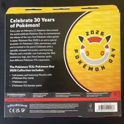 Pokemon Day 30th Anniversary Sealed Pikachu Promo with 3 Packs & Pokemon Coin - Image 2