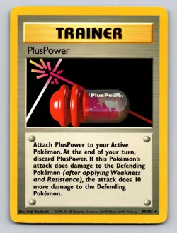PlusPower 84/102 Uncommon Base Set Unlimited Pokemon LP - Image 1