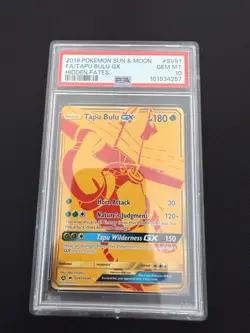 Pokemon Sun & Moon Hidden Fates - PSA 10 Tapu Bulu GX SV91/SV94 - Image 1